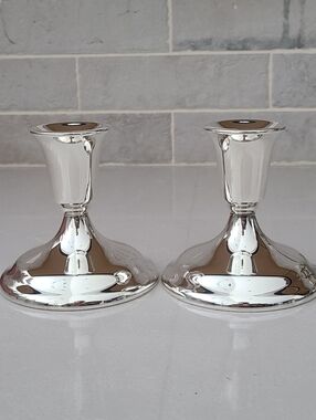 Set of 2 Vintage Silver Plate Candle Holders